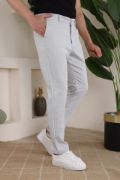Erkek Casual Slim Fit Cord Desenli Kumaş Pantolon resmi
